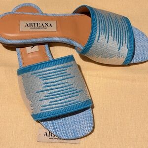 Arteana Handmade Slide Sandals | Made in Italy | Blue